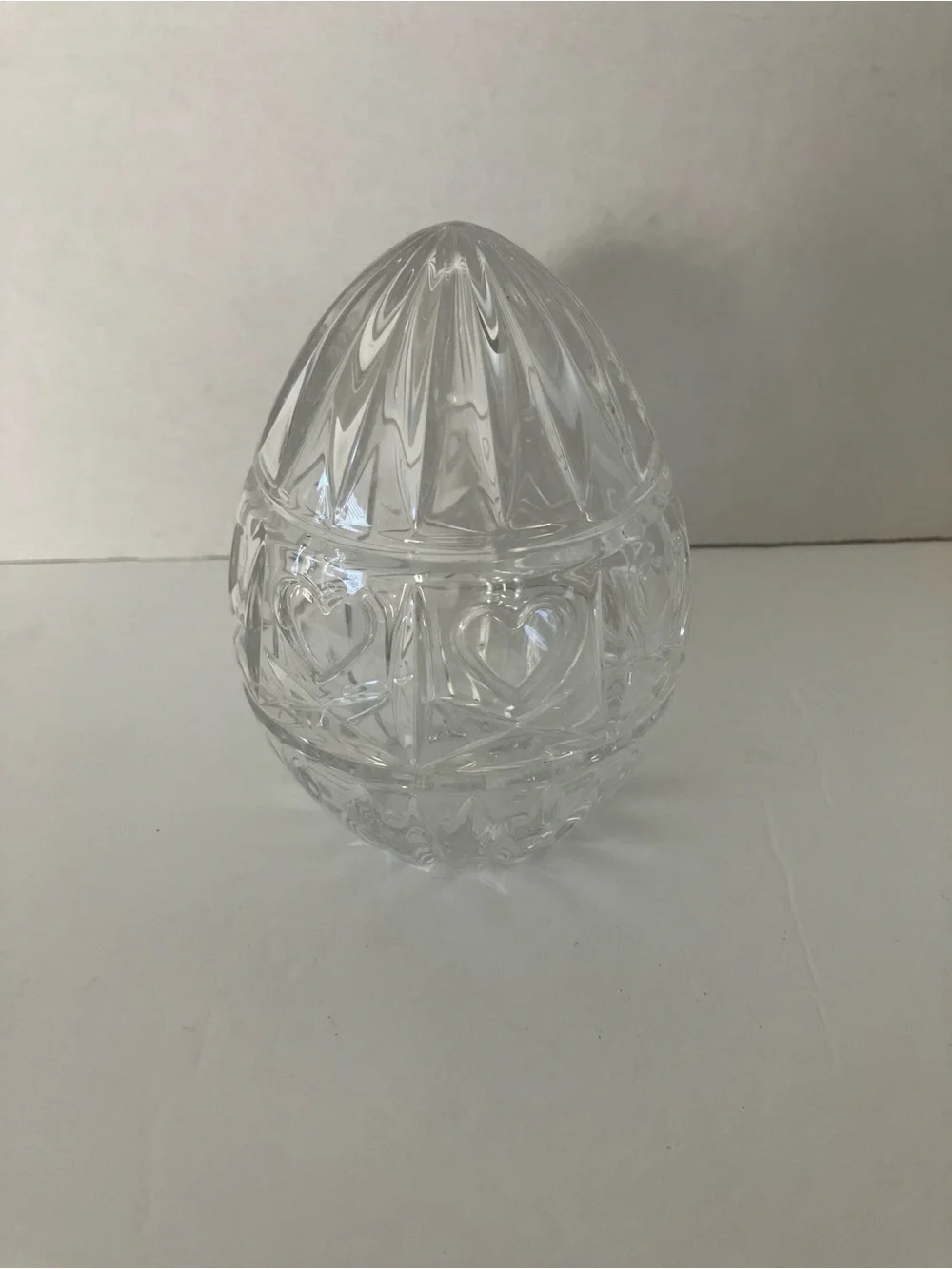 Vintage Czech Lead Crystal Lidded Egg Box